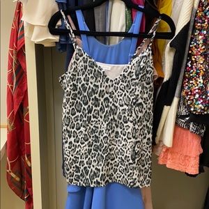 Thin strap cheetah print top.